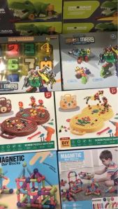 Đồ Chơi Trẻ Em Khủng Long Nuốt Xe Ô Tô - Bộ Dụng Cụ Kỹ Sư Lắp Ráp - Đồ Chơi Xếp Hình Nam Châm 64 Chi Tiết - Đồ Chơi Lắp Ráp Số Biến Hình Bộ 10 Số