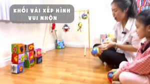 Đồ chơi bóng vải hình khối vải xúc xắc cho bé vui chơi vận động