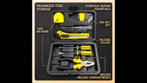 12Pcs Portable Tool Kit with Storage Case DIY Repair Set for Camping Outdoor Home Workshop Maintenance and Repairs