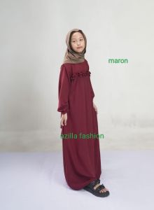 Gamis Anak lebaran 2026 lesya 2026 Dress Model Baru dan Elegan Ukuran 3-12 Tahun Pakai Anak Gamis Polos Tanggung Crinkle Airflow