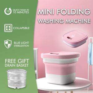 【Malaysia Spot Sale】4.5L Mini Washing Machine Portable Mesin Basuh Automatic Travel Laundry Washer For Baby Socks Underwear