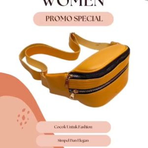 Waistbag Tas Selempang Wanita Kulit Sintetis Tebal Rihaga Renndy