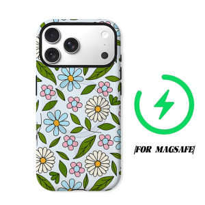BILIBILI | Cartoon Color Flower Leaf Phone Case for iPhone 18 17 16 15 14 13 12 11 Air Pro Max Plus Double-layer Cover