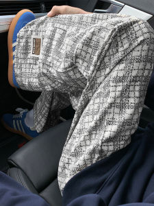 Thick Corduroy Mens Casual Pants Autumn Winter American Retro Loose Straight Leg Floor-Length Pants Lazy Style Casual Trousers