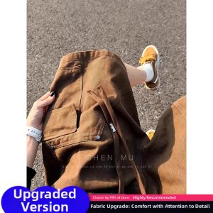 CHENMU | Military Green American Workwear Summer Washed Cotton Straight Vintage Logger Five-pocket Shorts