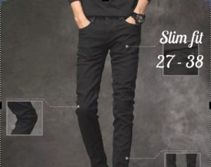 [ BAYAR DITEMPAT ] CELANA PANJANG JEANS PRIA BAHAN NGARET MODEL PENSIL SLIM FIT TERLARIS