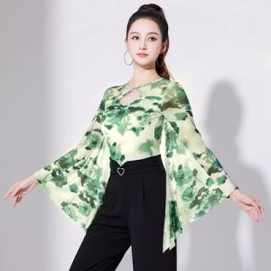 Modern Dance Waltz Bodysuit National Standard Social Latin Dance Floating Sleeve Competition Top