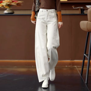 High Waist Straight Leg Jeans Womens Purple Knife Edge Denim Loose Fit Slimming Wide Leg Banana Pants Casual Cotton Jeans