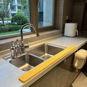 Kitchen Sink Long Sponge Pad Absorbent Wood Pulp Cotton Dishwashing Countertop Water Absorption Water Barrier Sponge Wiper