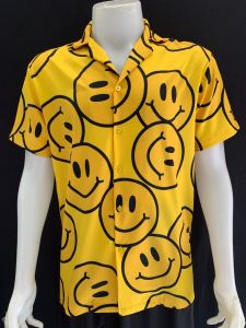 เสื้อฮาวาย ยิ้มเหลืองใหญ่ เหลืองเหลือง