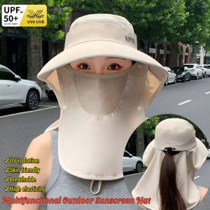 Multifunctional Outdoor Sunscreen Hat Anti-UV Breathable Sunscreen Cap Cycling Travel Womens Large Brimmed Sun Hat