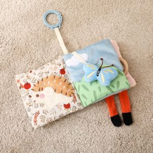 Baby Toys Cloth Book Early Educational Baby Toys Sensory Book Baby Soft Books Toys Fluffy Cartoon Elephant Books With Mirror