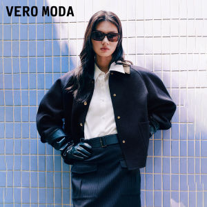 Vero Moda | Wool Blend Coat PU Collar Jacket