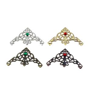 DIY ชุดกิ๊บติดผมแบบโบราณ 32*50 มม. ลายดอกไม้ สามเหลี่ยมโลหะ ดอกไม้ขนาดใหญ่ อุปกรณ์สำหรับทำผม ชุดนักแสดง วัสดุสำหรับสร้างรูปแบบ