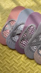 (SG seller) Womens Yoga Socks Non Slip Cross Strap Sports Socks With Extra Grips In Yoga Ballet Barre Pilates