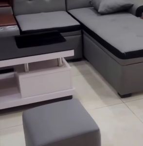 Bộ sofa góc L đặt phòng khách sofa góc L da simili thời thượng (đã kèm bàn) - bh hai năm chính hãng