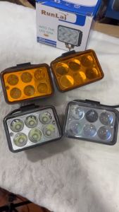 Đèn Led trợ sáng ô tô xe máy. Led Runlai 6 bóng vuông (1 chiếc)