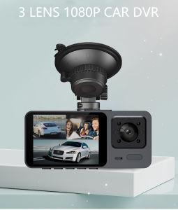 EKLEVA Car DVR 3 Camera Car Video Recorder 3 in 1 FHD 1080P Dash cam Rear View Camera with Rear lens Night Vision For Truck Tax Uber