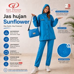 Jas Hujan Sunflower Original Stelan Jaket dan Celana Pria Wanita