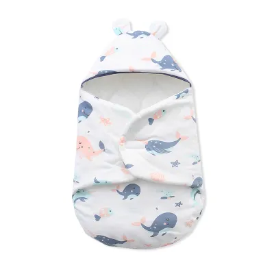 Newborn Baby Sleeping Bags Cartoon Baby Wrap Blankets Autumn and Winter Newborn SleepSack Envelope Thick Cocoon for Baby 0-6M