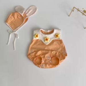 BD239 Bodysuit áo liền quần RIOKIDS quần áo sơ sinh cho bé gái đầy tháng thôi nôi