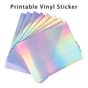 10/20 Sheets ESHANG A4 Holographic Printable Sticker Paper for Ink Jet & Laser Printer Vinyl Sticker Printable Paper Waterpr