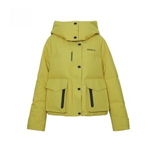 HR | เสื้อแจ็คเก็ตขนเป็ดสีขาว 90% ทรงสั้นพร้อมฮู้ดสำหรับผู้หญิง เสื้อคลุมกันหนาวแบบลำลองกลางแจ้ง ฤดูหนาวปี 2024 HR Helena