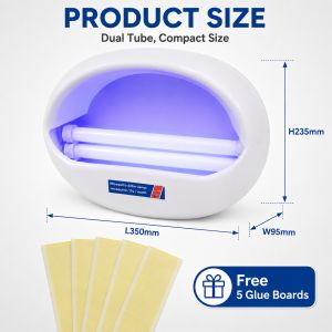JOYINLED 4W 8W Insect Killer with Sticky Glue Boards Indoor Fly Trap Wall-Mounted Bug Catcher for Flies Gnats Mosquitoes & Moths