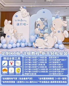 Baby Full-Year Birthday Arrangement Girl Kids Hundred Days Hundred Days Banquet KT Board Customized Balloon Background Wall Scene Decoration