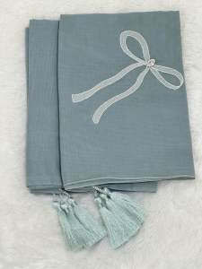 Hijab Segi Empat Paris Tasel Bordir Motif Pita/Hijab Coquette/Hijab Ribbon