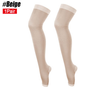 1Pair Beauty Leg Stretch Socks Women Breathable Compression Socks Ultra-Thin Burn Fat Leg Socks for Running Traveling Flying