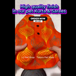 READY STOCK Pet Kurta for 2025 Deepavali Diwali - Big Dog Cat Clothes Shirt Baju Kucing Jantan