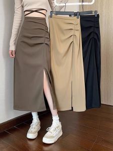 Váy Chữ a Màu Đen Cạp Cao Cho Nữ Mùa Thu 2025 Váy Midi Chữ a Ôm Sát Eo Cao Thiết Kế Nhỏ Gọn Váy Công Sở Phong Cách Hàn Quốc