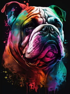 Bộ Tranh Kim Cương Huacan Nhiều Màu Sắc Hình Chó Bulldog Tranh Thêu Hình Thú Trang Trí Nhà Cửa Kiểu Dáng Hiện Đại Đính Đá Vuông Và Tròn Đầy Đủ.