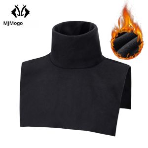 สีดําฤดูหนาวรถจักรยานยนต์ขี่เล่นสกีหนาสเก็ตคออุ่นผ้าพันคออุ่นWindproof Camping Thermal Wrap Bib Headwear