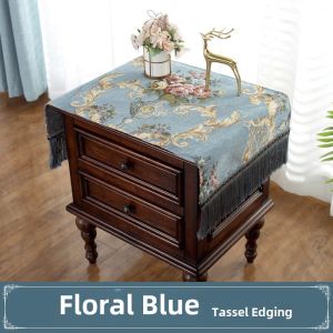 Nordic Embroidered Bedside Table Cover Cloth Home Bedroom Dustproof Cover for Printer Desk Makeup Table Decorative Cloth