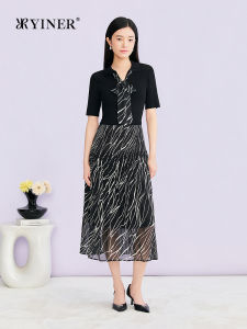 YINER | Elegant Detachable Bow Tied Collar Dress