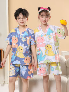 Pure Cotton Childrens Sleepwear Set Cartoon Home Bath Suit Baby Sleepwear Parent-Child Set Comfortable Soft Fabric Kids