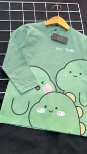 Kaos Lengan Panjang Full Print Premium Anak Warna Mint