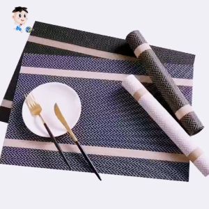 Western jacquard table mats. Heat-resistant stain-resistant anti-slip washable PVC woven table mats.