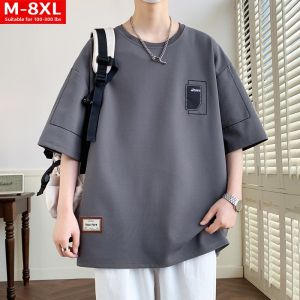 JIUSENBAO | Slim Fit Oversized Black Summer T-Shirt