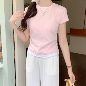 SUHUIQIAN | Spliced Faux Two-Piece T-Shirt