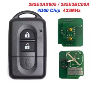 KEYECU Keyless Remote Key 2 Button 433MHz PCF7936 Chip For Nissan X-trail Qashqai Pathfinder 2007-2015 285E34X00A / 285E3EB30A