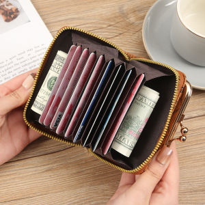 Ladies Wallets Fashion Zipper Womens Card Holder Wallet with Coin Pocket Leather Print Minimalist Women Purse Key Case carteras
