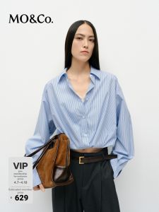 MO&Co. | Fake Two-Piece Lace Vest Short Striped Sailor Style Shirt
