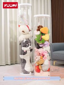 Yuumi 32CM Ritsleting Baru boneka tempat penyimpanan / lucu bayi mainan storage box - Menghadiahkan strip lampu dan roda