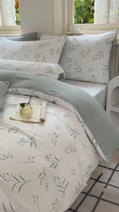 Finelivin Comfort QUEEN/KING Pure Cotton Fitted Bedsheet Set[C-2]