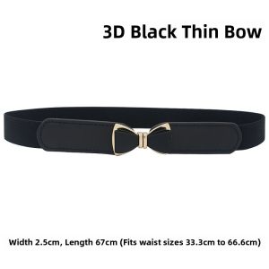 Elegant Womens Fashion Dress Belt Elastic Waist Cincher Decorative Black High-End Feeling Stretchy Belt Versatile Accessory