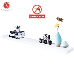 Rak Hiasan Dinding Tempel 120x15cm Ambalan Dinding Kayu Minimalis Dekorasi Kamar/Ruang Tamu