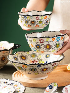 ONECCI Ceramic Bowl Nordic Style Irregular Shape Dinnerware Set Soup Bowl Rice Bowl Personal Use Large Size New Model